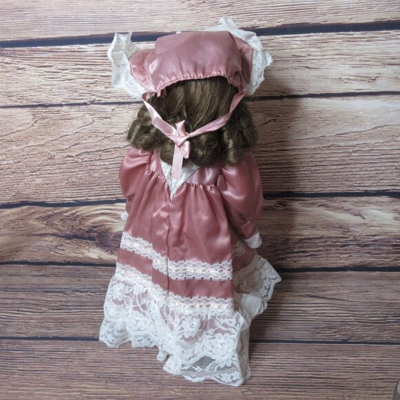 Vintage Porcelain 16" Doll with Victorian Dress & Bonnet - Picture 8 of 8